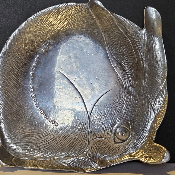 Vintage 1988 Arthur Court Rabbit Aluminum Trinket Serveware Candy Dish - Picture 6 of 9